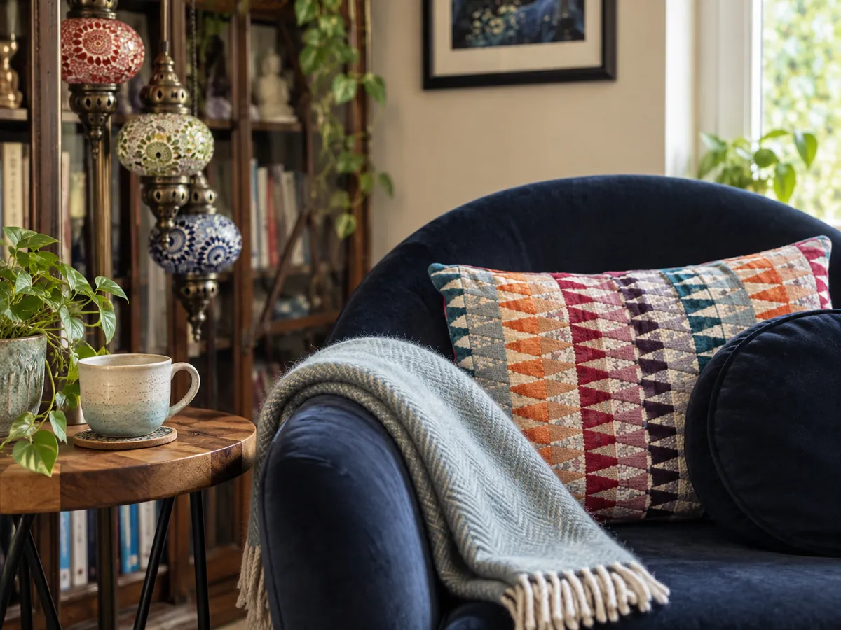 An armchair with a blanket in the consulting room